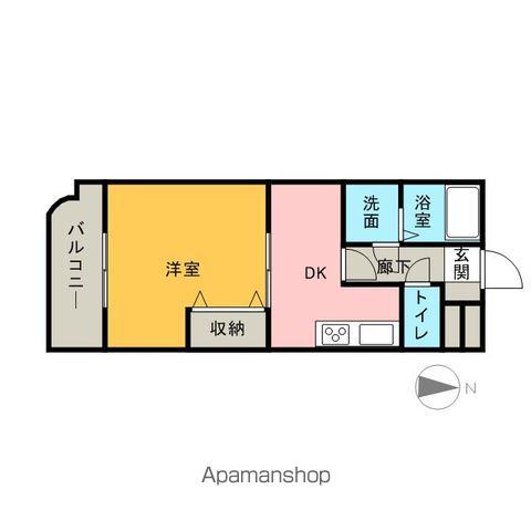 サンモールマンション如水(1DK/2階)の間取り写真