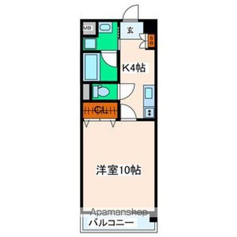 コーポタイワⅢ(1K/3階)の間取り写真