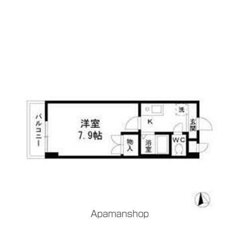 サンピア若水(1K/2階)の間取り写真