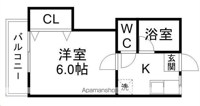 パールハイム(1K/2階)の間取り写真