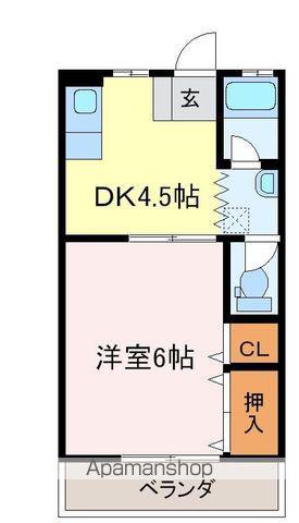第一沼ハイツ(1DK/2階)の間取り写真