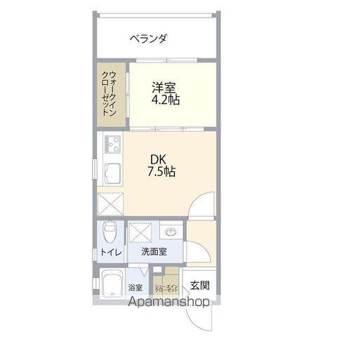 MKハウス(1DK/1階)の間取り写真