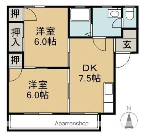 OASIS SATONAKA A棟(2DK/1階)の間取り写真