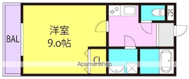 メゾンWO南七松(1K/2階)の間取り写真