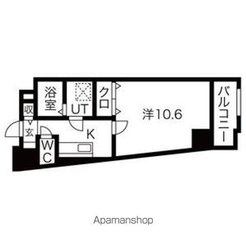 リジェールロワイヤル(1K/4階)の間取り写真
