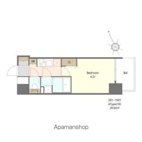 ALIVIS福島海老江(1K/3階)の間取り写真