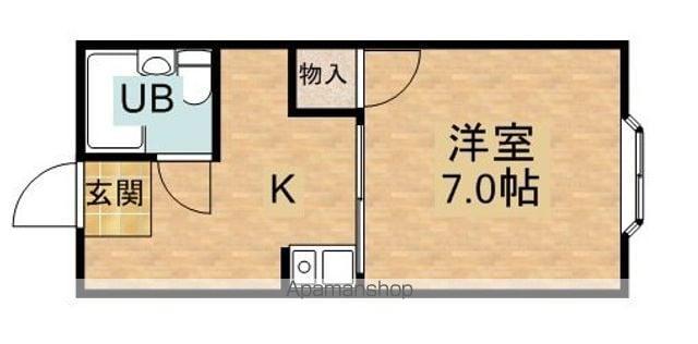 サンパティーク(1K/2階)の間取り写真