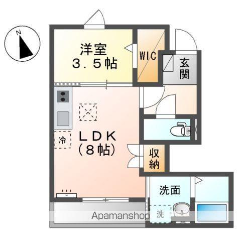 リガシー上松(1LDK/1階)の間取り写真