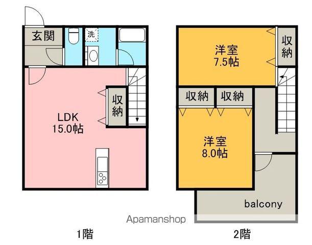 メゾンド・墨 一号館(2LDK/1階)の間取り写真