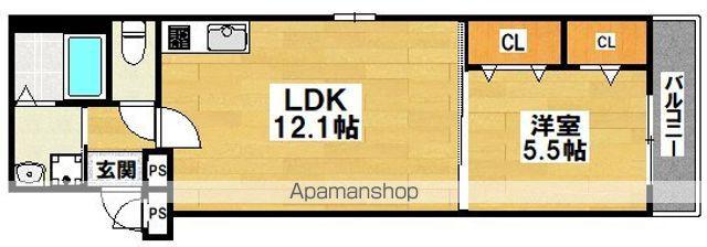 フジパレス遠里小野公園(1LDK/1階)の間取り写真