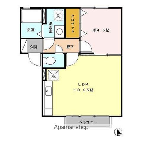 ウィンクルム(1LDK/2階)の間取り写真