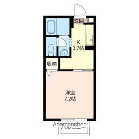 サニーハイランド(1K/1階)の間取り写真