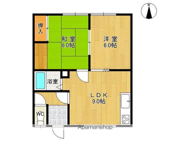 ユタカハイツ(2DK/2階)の間取り写真