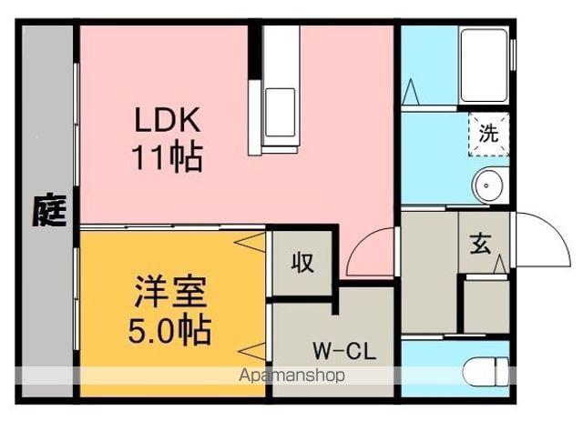 メゾン・ド・ボヌール(1LDK/1階)の間取り写真
