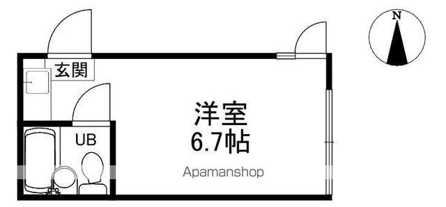 下北沢第1コーポ(ワンルーム/1階)の間取り写真