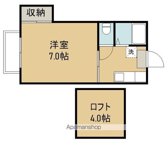 プリンスコート苦竹A(1K/2階)の間取り写真