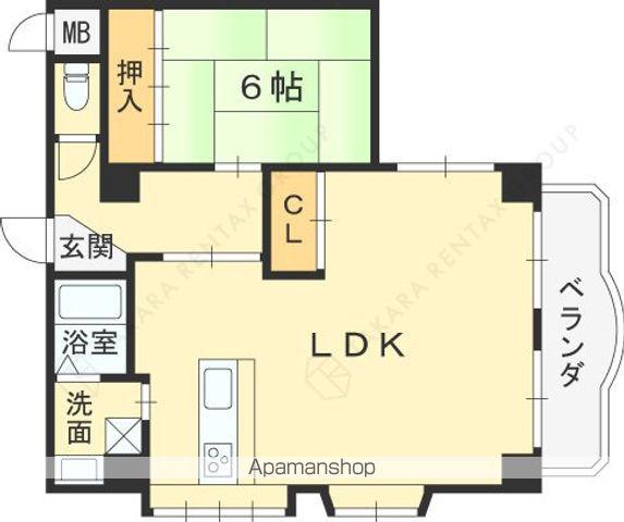 アーバン西宮北口(1LDK/1階)の間取り写真