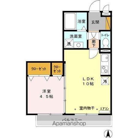 ブランコートI(1LDK/2階)の間取り写真