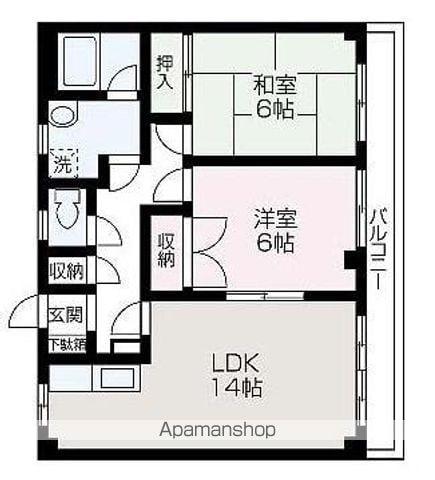 ハイライズ本多(2LDK/2階)の間取り写真