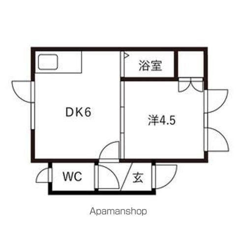 三曜ハイツ(1DK/2階)の間取り写真