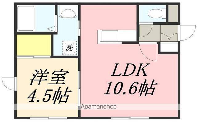 函館本線 銭函駅 徒歩16分 2階建 築18年(1LDK/2階)の間取り写真