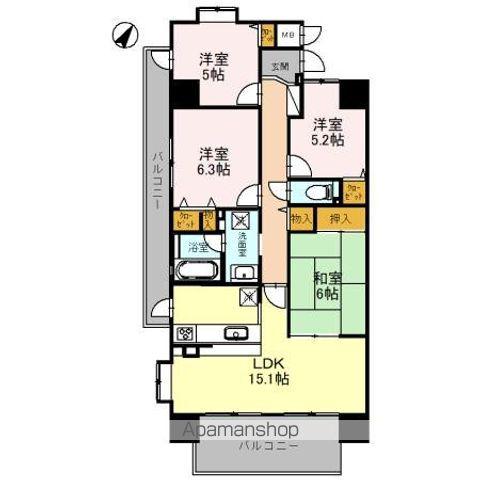 ファミールハイツ泉大津セントハーバーシティ1番館(4LDK/11階)の間取り写真