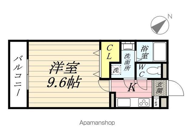 アムール花水木(1K/1階)の間取り写真