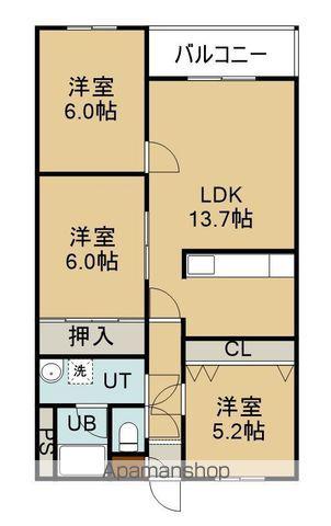コーポ美原Ⅰ(3LDK/3階)の間取り写真