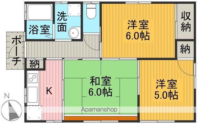 熊本県熊本市南区 1階建 築19年(3K)の間取り写真