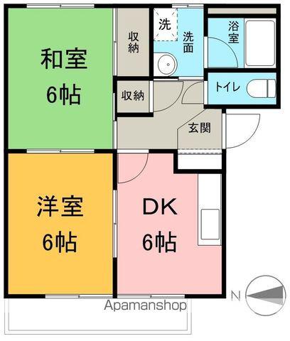 SURPLUS TWOローデアコートA(2DK/2階)の間取り写真