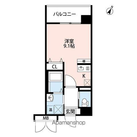 CUES米山(ワンルーム/3階)の間取り写真