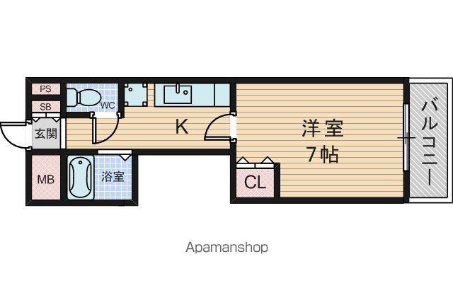 サンハイム蛍池第2(1K/2階)の間取り写真