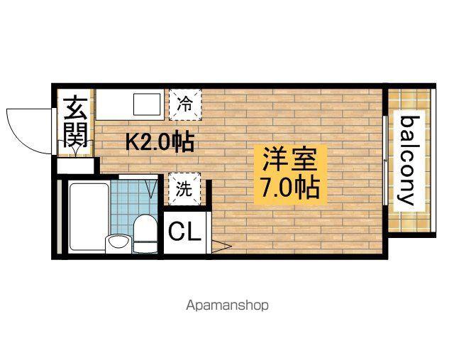 エクセルガーデン堺(1K/2階)の間取り写真