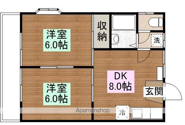 氷川ハイツ(2DK/2階)の間取り写真