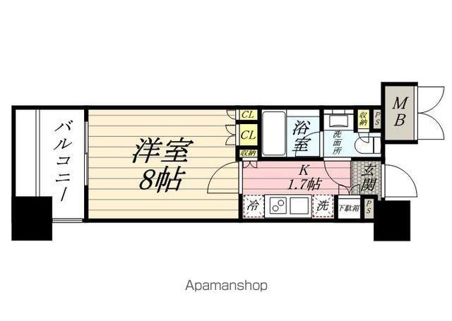 コンフォリア渋谷ウエスト(1K/6階)の間取り写真