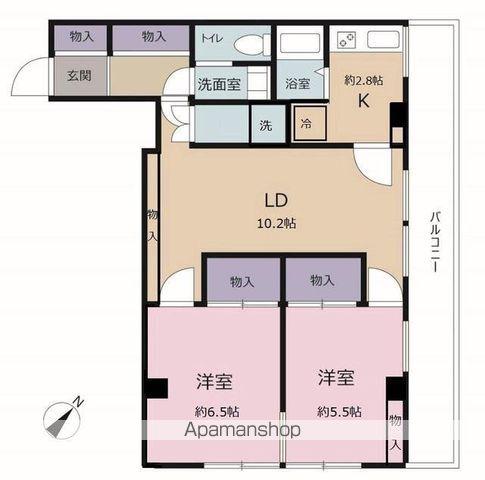 イズミビル(2LDK/5階)の間取り写真