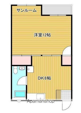 テラス石垣(1DK/3階)の間取り写真