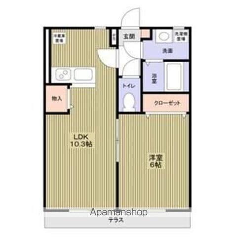 クレセントカーサ(1LDK/1階)の間取り写真