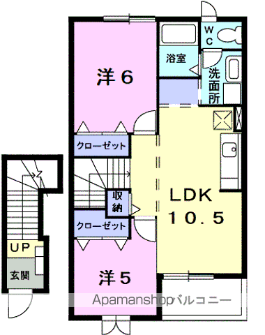 メゾン田園サーティⅡ(2LDK/2階)の間取り写真