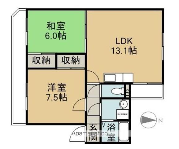 メゾン一忠(2LDK/1階)の間取り写真