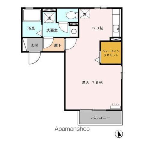 ラディカル(1K/2階)の間取り写真