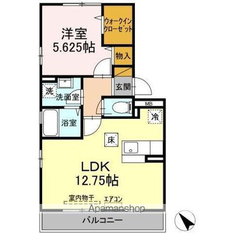 サニーハイツ(1LDK/1階)の間取り写真