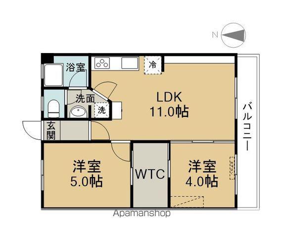 第一藤澤ビル(2LDK/5階)の間取り写真