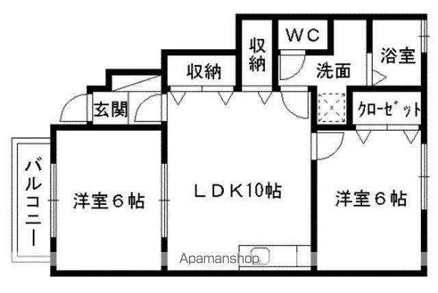 ヨーロピアンシャレー山ノ内A棟(2LDK/1階)の間取り写真