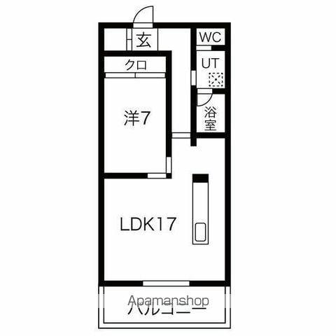 グリシーヌII(1LDK/2階)の間取り写真
