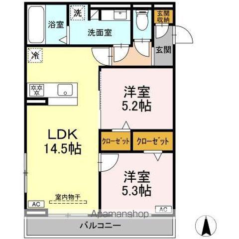 FORUTUNA・ZUKAIII(2LDK/2階)の間取り写真