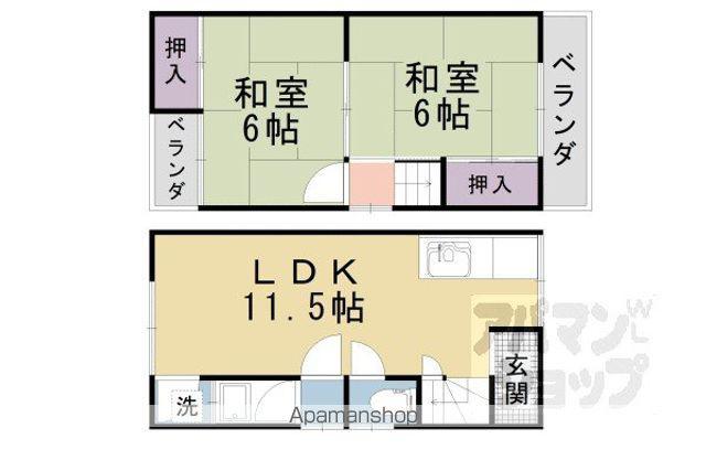 大宅坂ノ辻町(2LDK)の間取り写真