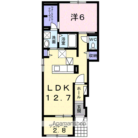 グランエスポワール(1LDK/1階)の間取り写真