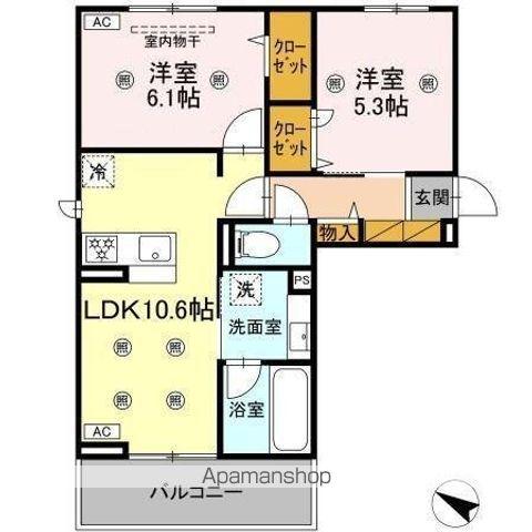 コニフェールIII(2LDK/3階)の間取り写真