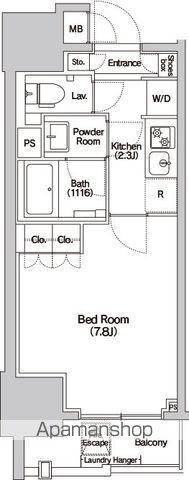 HALUWA芝公園(1K/12階)の間取り写真